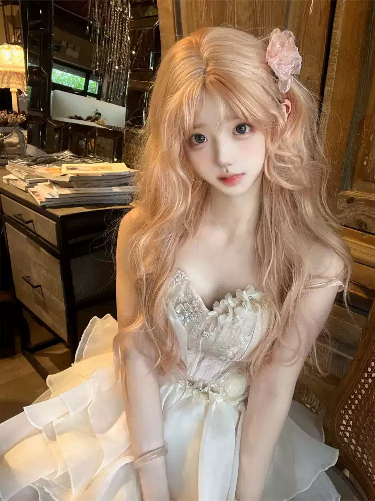 เดรสสายเดี่ยวคอร์เซ็ต พองฟู สไตล์คุณหนูหรูหรา
